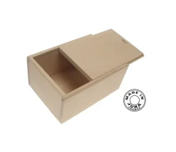 Coffret bois naturel format 54 cartes 10.6 x 7.7 x 5 cm - couvercle glissière