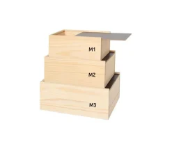 Coffret bois 17.5 x 12.4 x 7.4 cm couvercle ardoise M1