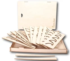 Coffret de traçage 12 pochoirs en bois Montessori