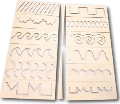 Coffret de traçage 12 pochoirs en bois Montessori