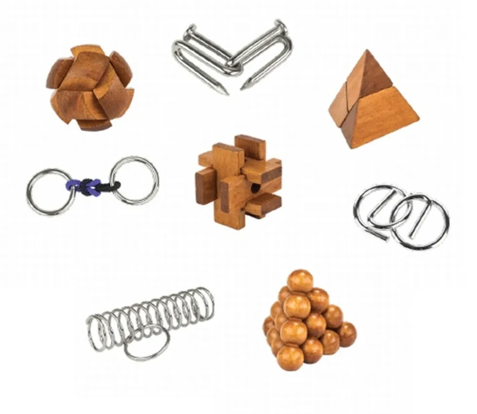 Coffret Hommes célèbres - 8 Casse têtes bois et métal