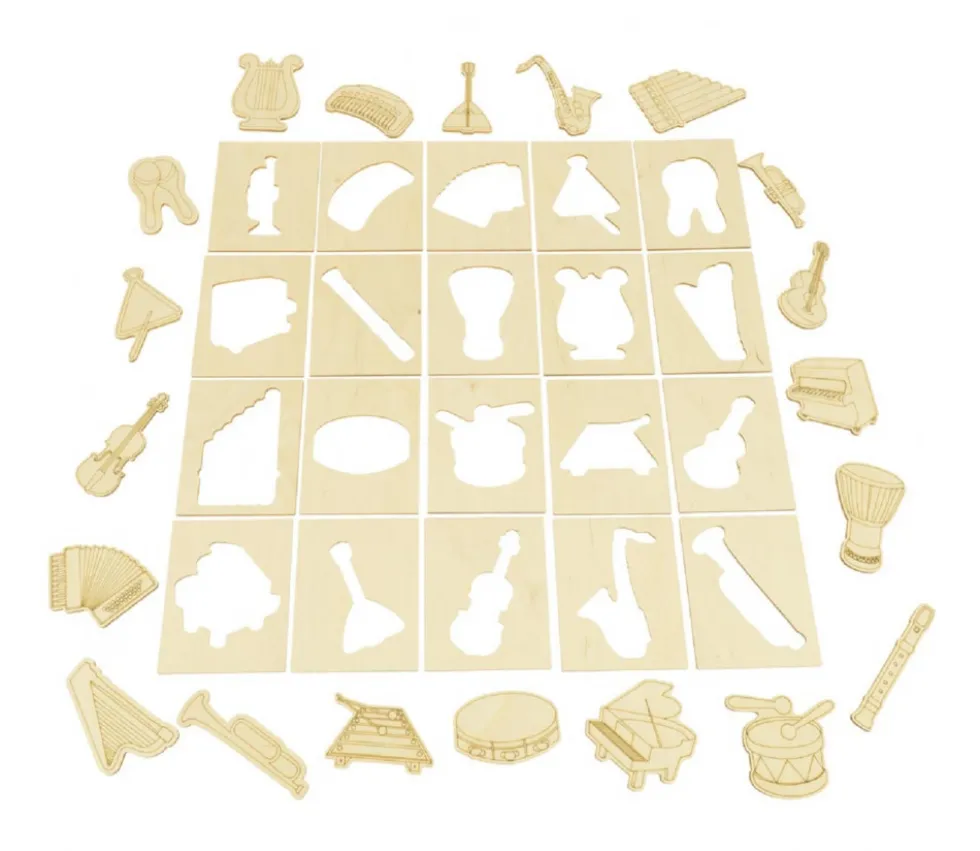 Coffret 20 Instruments de musique en bois jeu