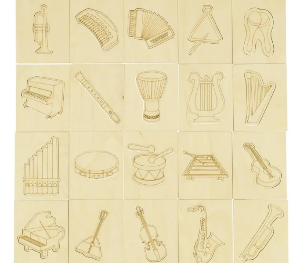 Coffret 20 Instruments de musique en bois jeu