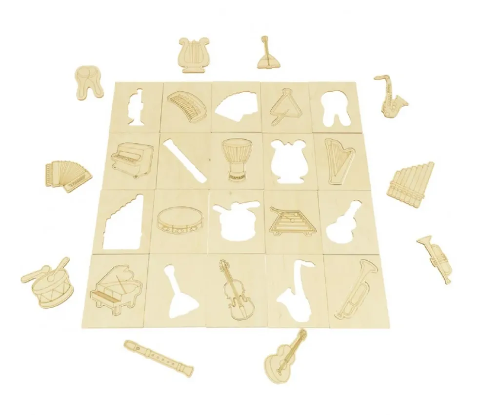 Coffret 20 Instruments de musique en bois jeu
