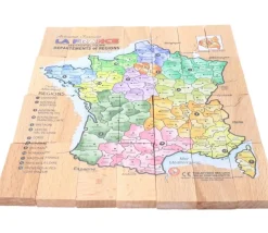Coffret 2 jeux : dominos et carte de France en bois