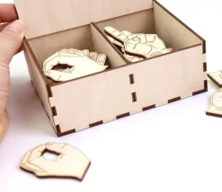Coffret 22 Mains bois pour exercices Praxis pose kinétique