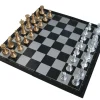 Coffret petit jeu Echecs magnétiques de voyage 25 cm or-argent