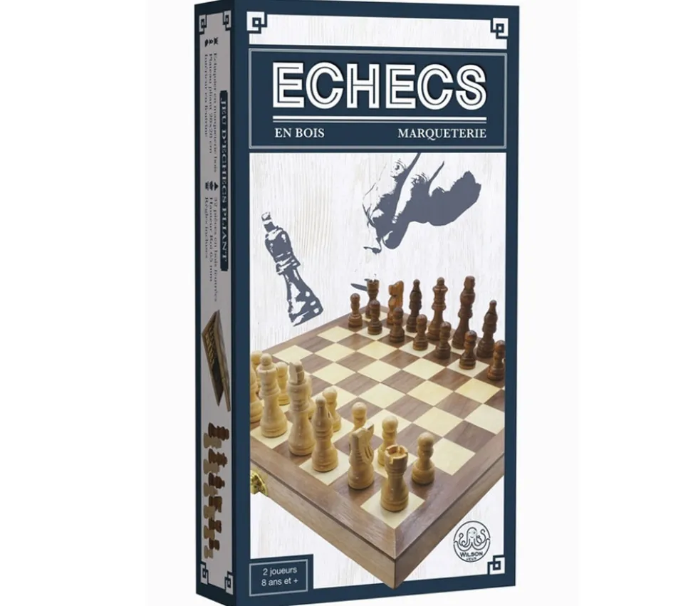 Coffret pliant échec bois marqueté 28 cm
