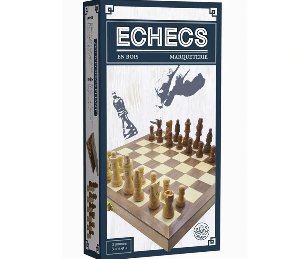 Coffret pliant échec bois marqueté 28 cm