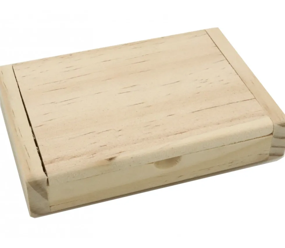 Coffret porte cartes en bois 10.5 x 7 x 2 cm
