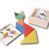 Coffret Tangram bois coloré fabrication France