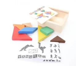 Coffret Tangram bois coloré fabrication France