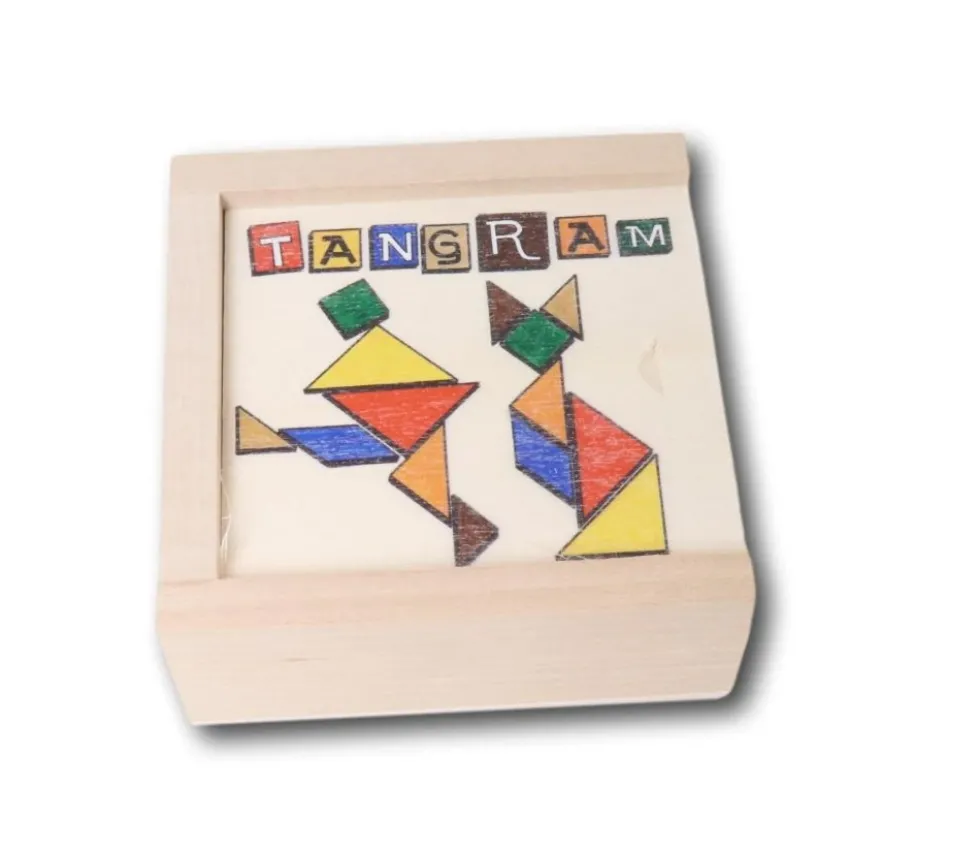 Coffret Tangram bois coloré fabrication France