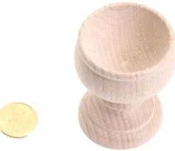 Coquetier bois naturel baroque 6.3 x 4.5 cm