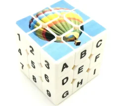 Cube magique blanc 5.5 cm à personnaliser jeu de patience 6 faces 3x3x3