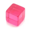 Cube 12 mm rose plastique translucide coloré