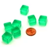 Cube 12 mm vert plastique translucide coloré