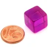 Cube 12 mm violet plastique translucide coloré
