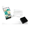 Cube M rangement figurine - Mini boite transparente base noire 7.2 cm