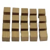 20 cubes en bois 1 cm dorés or