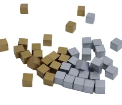 20 cubes en bois 0.8 cm dorés or