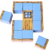 12 Cubes en bois 2.5 cm imprimés blocs de construction