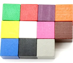12 Cubes en bois 2 cm par couleur 20 x 20 x 20 mm