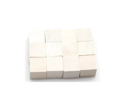 12 Cubes multicolores en bois 2.5 cm. 25 x 25 x 25 mm
