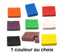12 Cubes multicolores en bois 2.5 cm. 25 x 25 x 25 mm