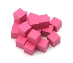 20 Cubes roses en bois de 1.6 cm