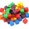 30 Cubes 2.5 x 2.5 cm en bois multicolores - 5 x 6 couleurs - 25 mm
