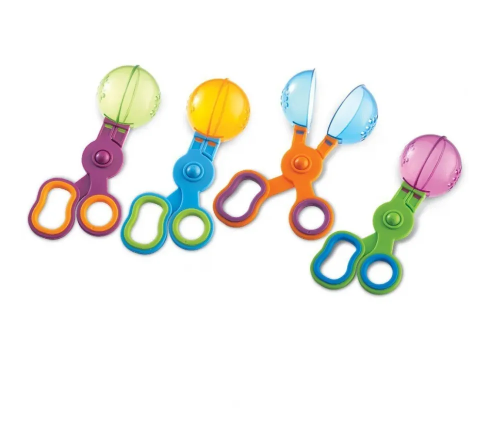4 Cuillères ciseaux pinces motricité 15 cm