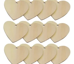 50 Cœurs en Bois à personnaliser plats 10 cm