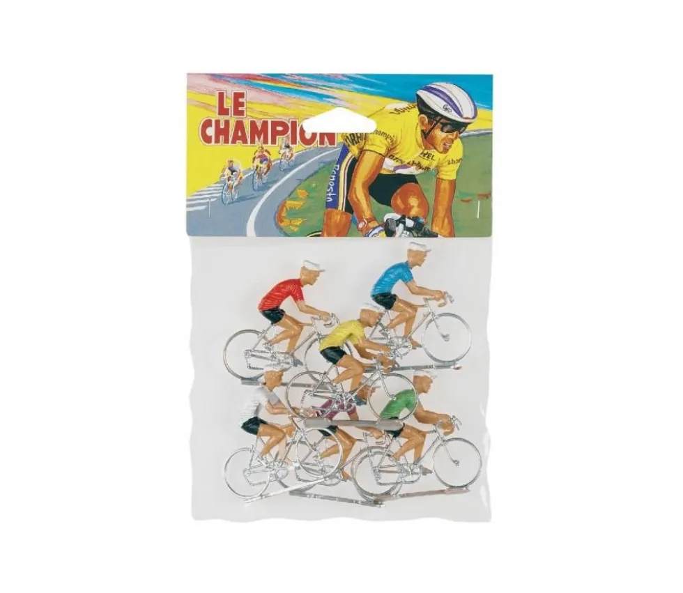 6 cyclistes vélo en plastique jouet 6 x 5 cm