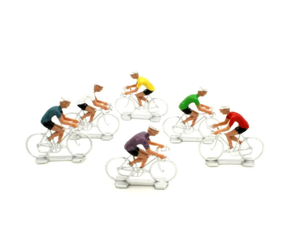 6 cyclistes vélo en plastique jouet 6 x 5 cm