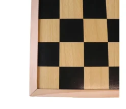 Damier/échiquier en bois noir / naturel - plateau 40 cm cases 4.5 cm