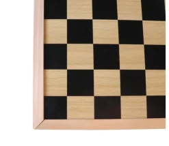 Damier/échiquier en bois noir / naturel - plateau 40 cm cases 4.5 cm
