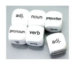 Dé anglais catégorie mot : adj noun verb en 18 mm