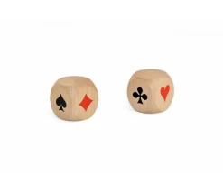 Dé belote bois 3 cm atout symbole des cartes