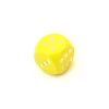 Dé bois jaune 16 mm points dorés de 1 à 6 pour jeu de société