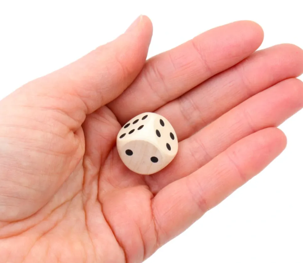 Dé bois 18 mm de 1 à 6 pour jeu de société