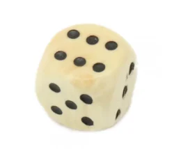 Dé bois 12 mm en buis de 1 à 6 pour jeu de société