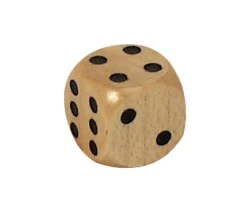Dé bois 12 mm en charmille de 1 à 6 pour jeu de société