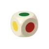 Dé bois 6 points couleur 25 mm pour jeu noir violet rouge vert jaune bleu