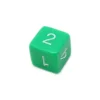 Dé chiffre 15 mm VERT coins droits D6 chiffres 1 à 6