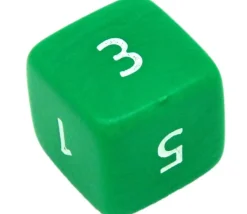 Dé chiffres 24 mm opaques cubes coins droits à l'unité (couleur au hasard)