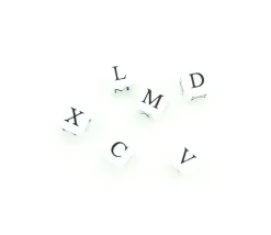 Dé chiffres romains V X L C D M