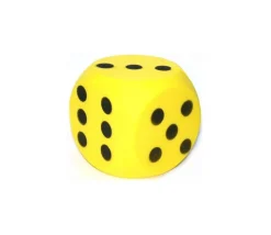 Dé 15 cm géant mousse bas de gamme jaune