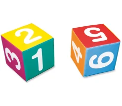 Dé 30 cm mousse vinyle faces couleurs chiffres 1 à 6 pour jeu XXL