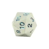 Dé compteur 20 faces en métal argenté chiffres bleus 22 mm